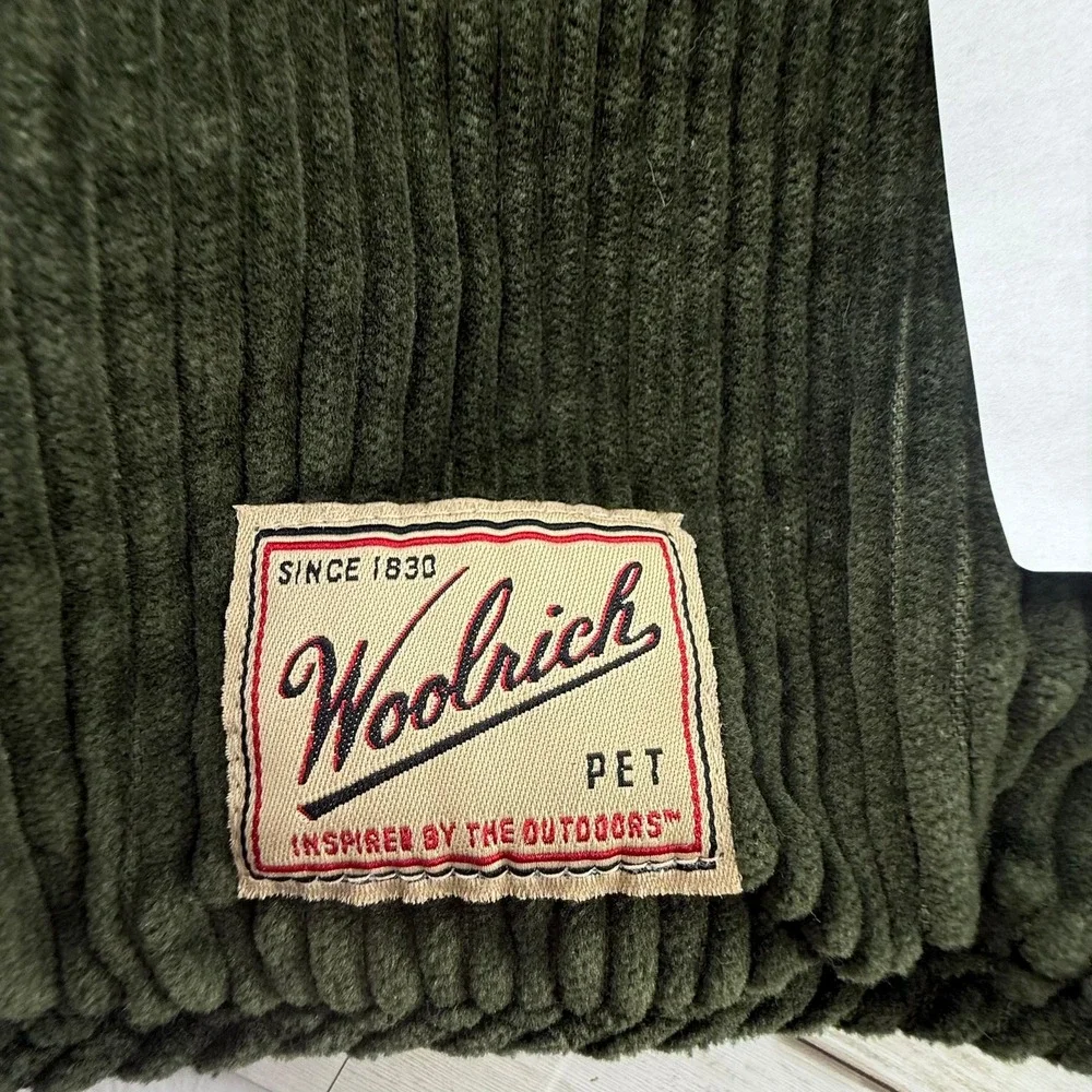 Woolrich‎ Pet Hunter Green Corduroy Dog Coat Jacket Quilted Lining Size Large